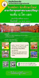 บัณฑิตวิทยาลัย มหาวิทยาลัยมหามกุฏราชวิทยาลัย ประกาศรับสมัครนักศึกษาใหม่ ระดับปริญญาโทและปริญญาเอก สา…