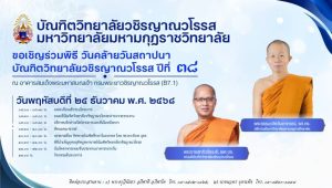 วันคล้ายวันสถาปนาบัณฑิตวิทยาลัย ครบรอบ ๓๘ ปี วันพฤหัสบดีที่ ๒๕ ธันวาคม พ.ศ. ๒๕๖๘